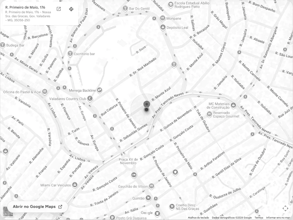 Mapa — R. Primeiro de Maio, 176, Governador Valadares/MG